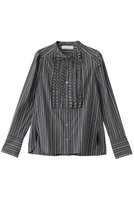 【マリリンムーン/MARILYN MOON】のタックフリルストライプブラウス 人気、トレンドファッション・服の通販 founy(ファニー) ファッション Fashion レディースファッション Fashion for Women トップス・カットソー Cut & Sew Tops シャツ・ブラウス・オフィスカジュアル Elegant Blouses & Button-Ups オケージョン Occasion Wear カフス Cuff Design クラシック Classic, Timeless Style ショルダー Shoulder, Shoulder Strap ストライプ Stripe, Striped Pattern スリーブ Sleeve, Long Sleeve / Short Sleeve フィット Fit, Slim Fit フリル Frill, Ruffle モダン Modern, Contemporary リボン Ribbon, Bow ロング Long, Long-Length ビジネス 仕事 通勤 Business / Work / Commuting |ID:prp329100004621201