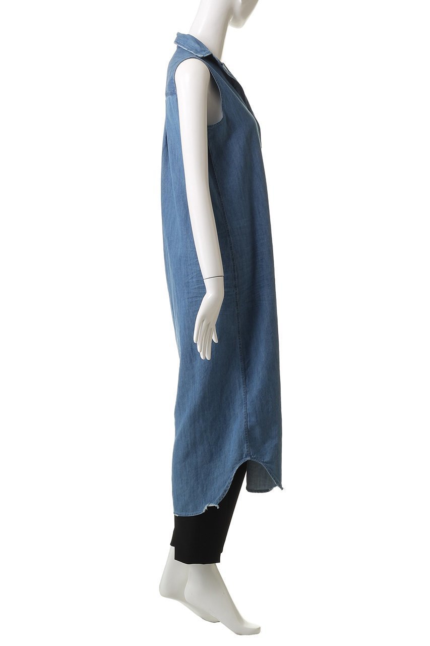 【フランク&アイリーン/Frank&Eileen】のRORY SLEEVELESS イタリアンフェイマスデニム カラーロングシャツ 人気、トレンドファッション・服の通販 founy(ファニー) 　ファッション　Fashion　レディースファッション　Fashion for Women　トップス・カットソー　Cut & Sew Tops　シャツ・ブラウス・オフィスカジュアル　Elegant Blouses & Button-Ups　スリーブ　Sleeve, Long Sleeve / Short Sleeve　ダメージ　Distressed, Destroyed　トレンド　Trend, Trending Now　ロング　Long, Long-Length　other-3|ID: prp329100004621205 ipo3291000000035496126