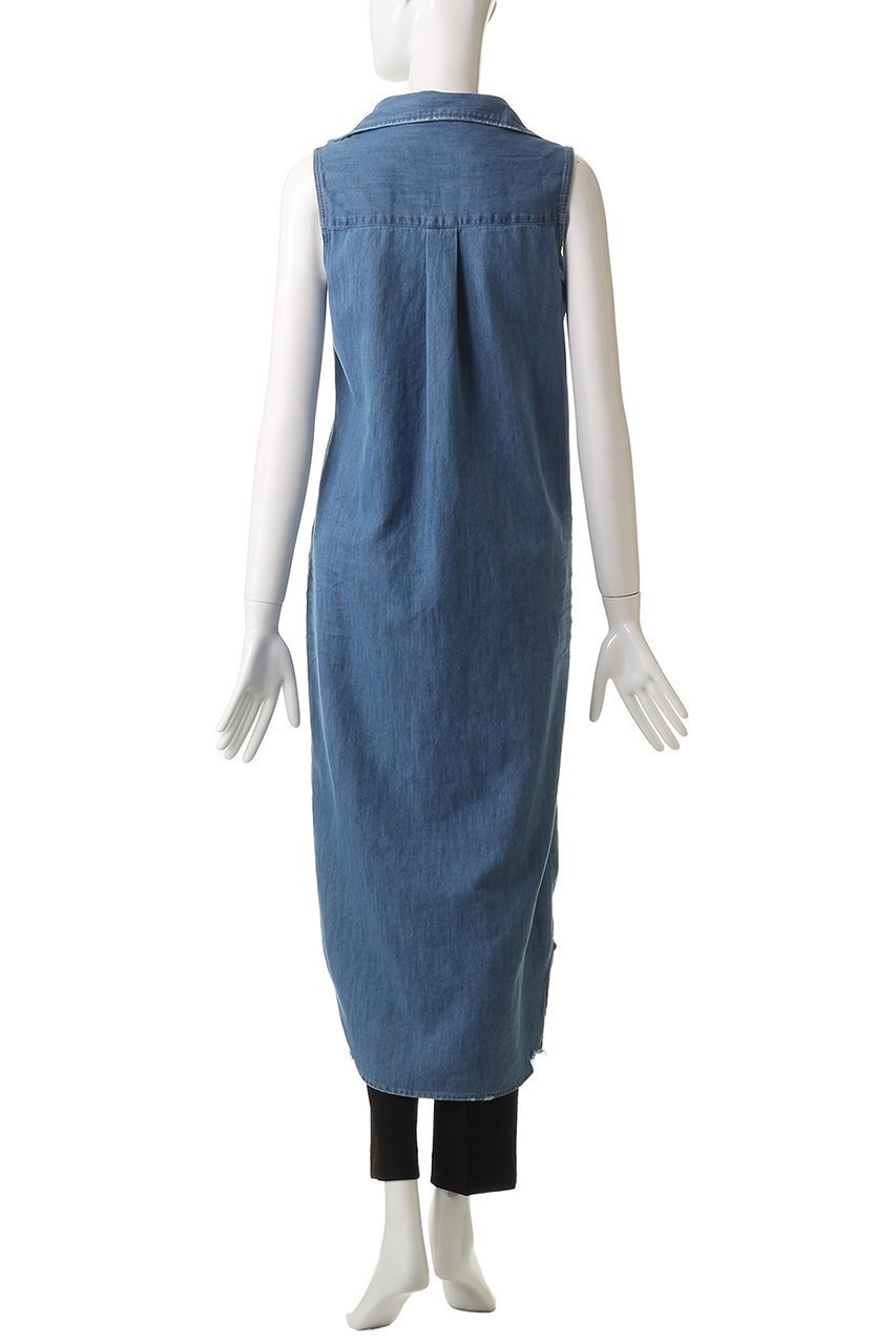 【フランク&アイリーン/Frank&Eileen】のRORY SLEEVELESS イタリアンフェイマスデニム カラーロングシャツ 人気、トレンドファッション・服の通販 founy(ファニー) 　ファッション　Fashion　レディースファッション　Fashion for Women　トップス・カットソー　Cut & Sew Tops　シャツ・ブラウス・オフィスカジュアル　Elegant Blouses & Button-Ups　スリーブ　Sleeve, Long Sleeve / Short Sleeve　ダメージ　Distressed, Destroyed　トレンド　Trend, Trending Now　ロング　Long, Long-Length　other-4|ID: prp329100004621205 ipo3291000000035496127