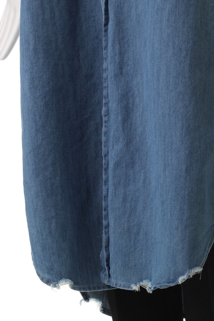 【フランク&アイリーン/Frank&Eileen】のRORY SLEEVELESS イタリアンフェイマスデニム カラーロングシャツ 人気、トレンドファッション・服の通販 founy(ファニー) 　ファッション　Fashion　レディースファッション　Fashion for Women　トップス・カットソー　Cut & Sew Tops　シャツ・ブラウス・オフィスカジュアル　Elegant Blouses & Button-Ups　スリーブ　Sleeve, Long Sleeve / Short Sleeve　ダメージ　Distressed, Destroyed　トレンド　Trend, Trending Now　ロング　Long, Long-Length　other-6|ID: prp329100004621205 ipo3291000000035496130