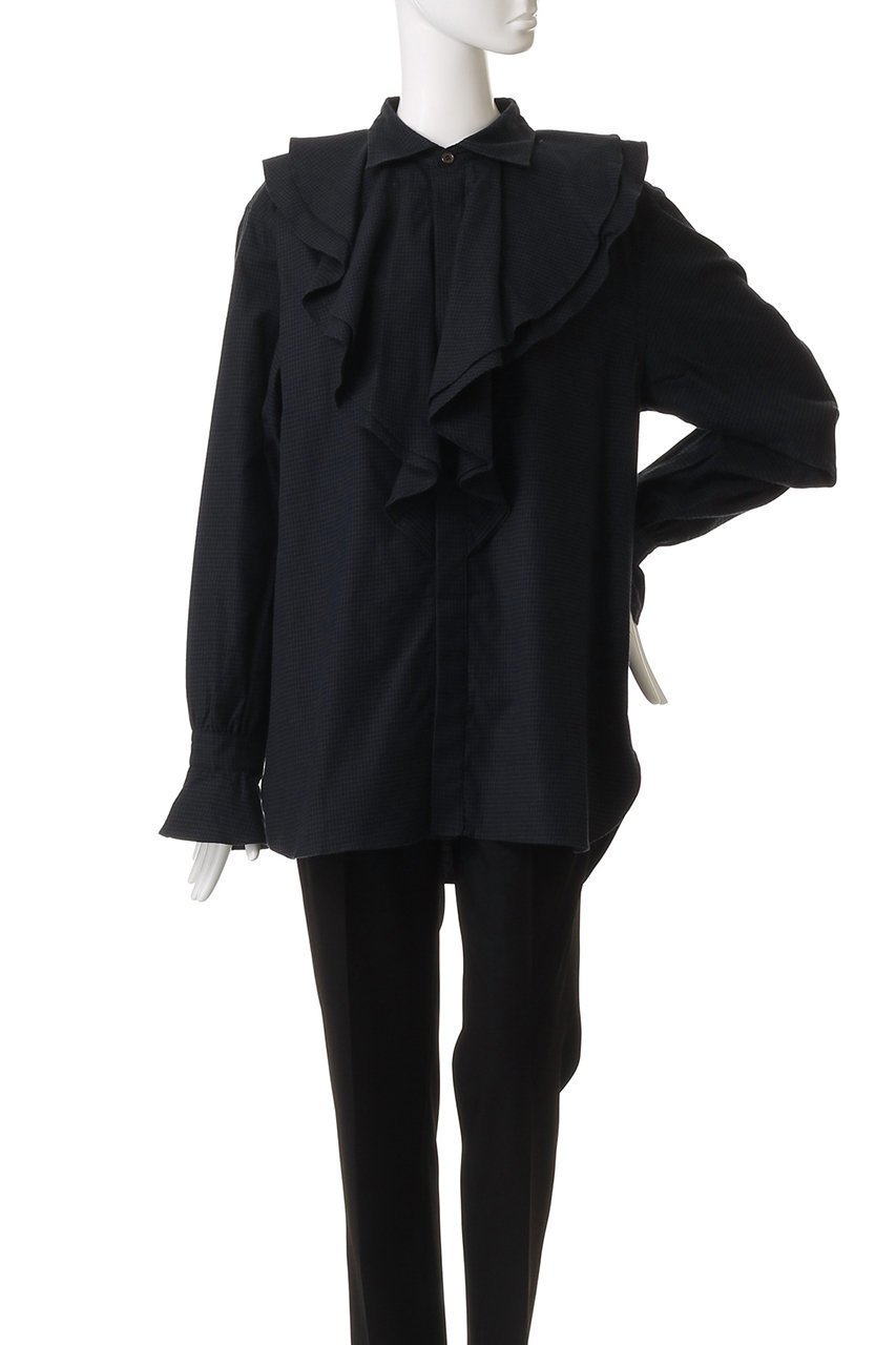 【オブラダ/Oblada】のラッフルシャツ(CHECK) 人気、トレンドファッション・服の通販 founy(ファニー) 　ファッション　Fashion　レディースファッション　Fashion for Women　トップス・カットソー　Cut & Sew Tops　シャツ・ブラウス・オフィスカジュアル　Elegant Blouses & Button-Ups　2025年　2025　2025-2026秋冬・A/W　Autumn/Winter 2025–26 AW25–26　スリーブ　Sleeve, Long Sleeve / Short Sleeve　バランス　Balance, Style Balance　ラッフル　Ruffle, Frill　ロング　Long, Long-Length　A/W・秋冬　Autumn/Winter　other-2|ID: prp329100004621206 ipo3291000000033155277
