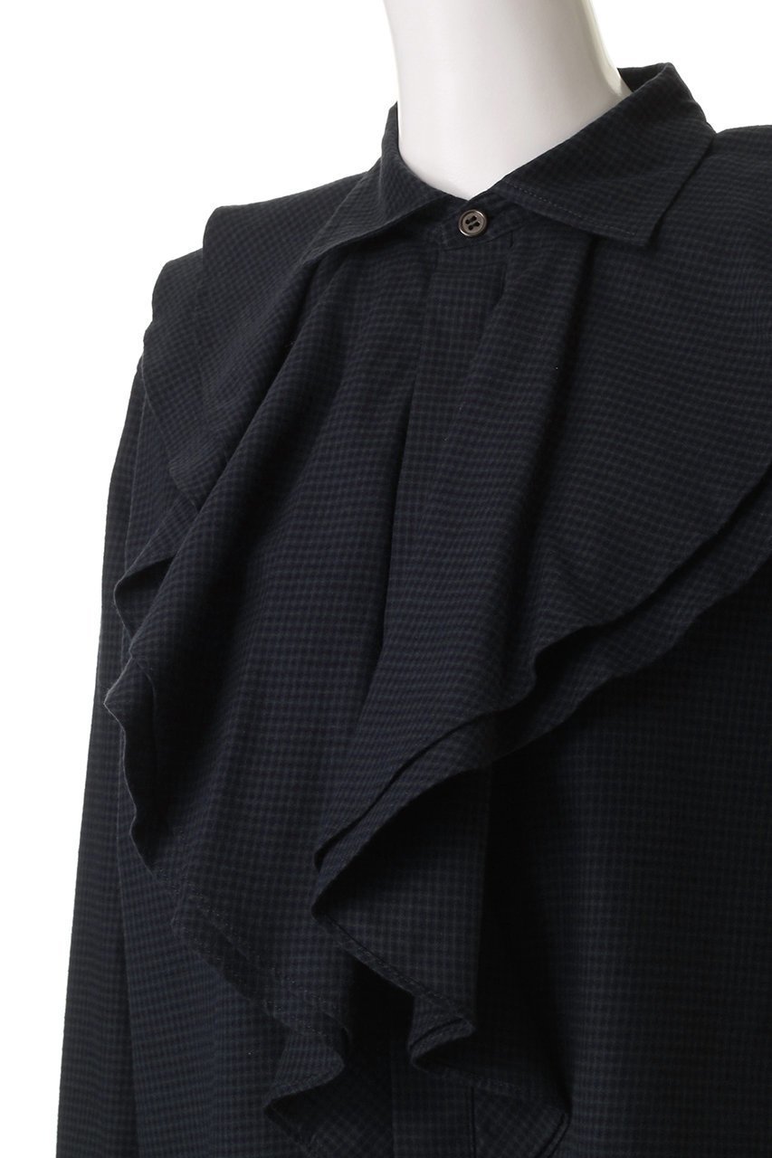 【オブラダ/Oblada】のラッフルシャツ(CHECK) 人気、トレンドファッション・服の通販 founy(ファニー) 　ファッション　Fashion　レディースファッション　Fashion for Women　トップス・カットソー　Cut & Sew Tops　シャツ・ブラウス・オフィスカジュアル　Elegant Blouses & Button-Ups　2025年　2025　2025-2026秋冬・A/W　Autumn/Winter 2025–26 AW25–26　スリーブ　Sleeve, Long Sleeve / Short Sleeve　バランス　Balance, Style Balance　ラッフル　Ruffle, Frill　ロング　Long, Long-Length　A/W・秋冬　Autumn/Winter　other-5|ID: prp329100004621206 ipo3291000000033155283
