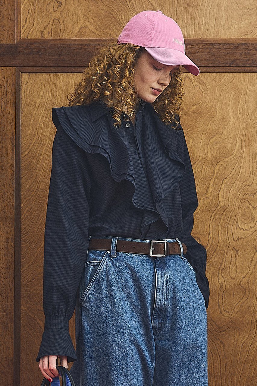 【オブラダ/Oblada】のラッフルシャツ(CHECK) 人気、トレンドファッション・服の通販 founy(ファニー) 　ファッション　Fashion　レディースファッション　Fashion for Women　トップス・カットソー　Cut & Sew Tops　シャツ・ブラウス・オフィスカジュアル　Elegant Blouses & Button-Ups　スリーブ　Sleeve, Long Sleeve / Short Sleeve　バランス　Balance, Style Balance　ラッフル　Ruffle, Frill　ロング　Long, Long-Length　other-8|ID: prp329100004621206 ipo3291000000033356670