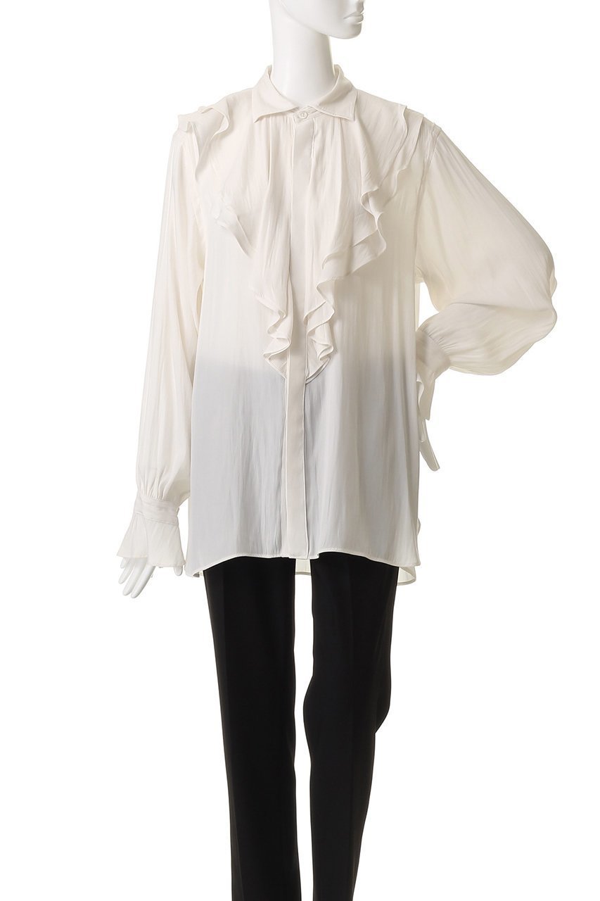 【オブラダ/Oblada】のラッフルシャツ(PLAIN) 人気、トレンドファッション・服の通販 founy(ファニー) 　ファッション　Fashion　レディースファッション　Fashion for Women　トップス・カットソー　Cut & Sew Tops　シャツ・ブラウス・オフィスカジュアル　Elegant Blouses & Button-Ups　2025年　2025　2025-2026秋冬・A/W　Autumn/Winter 2025–26 AW25–26　スリーブ　Sleeve, Long Sleeve / Short Sleeve　ラッフル　Ruffle, Frill　ロング　Long, Long-Length　エレガント 上品　Elegant　A/W・秋冬　Autumn/Winter　other-2|ID: prp329100004621208 ipo3291000000033155289