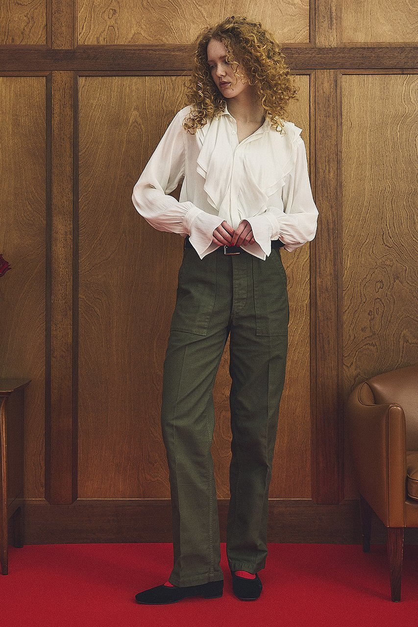 【オブラダ/Oblada】のラッフルシャツ(PLAIN) 人気、トレンドファッション・服の通販 founy(ファニー) 　ファッション　Fashion　レディースファッション　Fashion for Women　トップス・カットソー　Cut & Sew Tops　シャツ・ブラウス・オフィスカジュアル　Elegant Blouses & Button-Ups　スリーブ　Sleeve, Long Sleeve / Short Sleeve　ラッフル　Ruffle, Frill　ロング　Long, Long-Length　エレガント 上品　Elegant　other-8|ID: prp329100004621208 ipo3291000000033356673