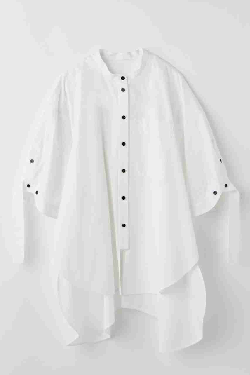【エンフォルド/ENFOLD】のNOTE SH/シャツ インテリア・キッズ・メンズ・レディースファッション・服の通販 founy(ファニー) 　ファッション　Fashion　レディースファッション　Fashion for Women　トップス・カットソー　Cut & Sew Tops　シャツ・ブラウス・オフィスカジュアル　Elegant Blouses & Button-Ups　スリット　Slit, Slit Detail　スリーブ　Sleeve, Long Sleeve / Short Sleeve　ドレープ　Drape, Draping Fabric　ラウンド　Round, Round Neck　ロング　Long, Long-Length　今季　This Season, Current Season　再入荷　Restock / Back in Stock　ホワイト|ID: prp329100004621214 ipo3291000000033155319