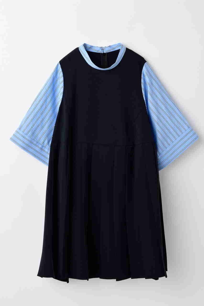 【エンフォルド/ENFOLD】のPLEATS PULLOVER/プルオーバー インテリア・キッズ・メンズ・レディースファッション・服の通販 founy(ファニー) 　ファッション　Fashion　レディースファッション　Fashion for Women　トップス・カットソー　Cut & Sew Tops　シャツ・ブラウス・オフィスカジュアル　Elegant Blouses & Button-Ups　カジュアルプルオーバー・ニットトップス　Pullovers & Knit Tops / Casual Pullovers　おすすめ　Recommended / Our Picks　スリーブ　Sleeve, Long Sleeve / Short Sleeve　セットアップ　Set-Up, Coordinated Outfit　ドッキング　Docking, Mixed Material　プリーツ　Pleats, Pleated　ベスト　Vest, Waistcoat　ロング　Long, Long-Length　半袖　Short Sleeve, Half Sleeve　新作・新入荷　New Arrivals / New In　ダークネイビー|ID: prp329100004621215 ipo3291000000033298693