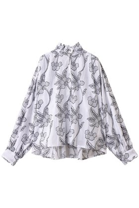 【エスゼット ブロックプリント/SZ Blockprints】 KALI TOP ORCHID フリルスタンドカラーシャツ人気、トレンドファッション・服の通販 founy(ファニー) ファッション Fashion レディースファッション Fashion for Women トップス・カットソー Cut & Sew Tops シャツ・ブラウス・オフィスカジュアル Elegant Blouses & Button-Ups 2025年 2025 2025-2026秋冬・A/W Autumn/Winter 2025–26 AW25–26 スタンド Stand Collar, Upright Stand スリーブ Sleeve, Long Sleeve / Short Sleeve フリル Frill, Ruffle プリント Print, Printed Pattern ボトム Bottoms, Lower Wear リゾート Resort, Vacation Style ロング Long, Long-Length エレガント 上品 Elegant A/W・秋冬 Autumn/Winter |ID:prp329100004621218