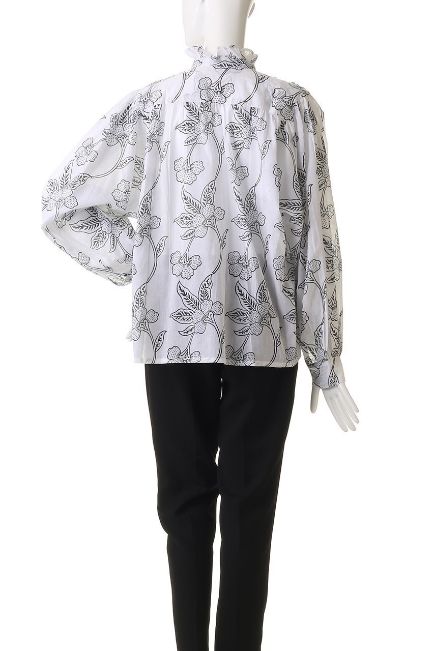 【エスゼット ブロックプリント/SZ Blockprints】のKALI TOP ORCHID フリルスタンドカラーシャツ 人気、トレンドファッション・服の通販 founy(ファニー) ファッション Fashion レディースファッション Fashion for Women トップス・カットソー Cut & Sew Tops シャツ・ブラウス・オフィスカジュアル Elegant Blouses & Button-Ups スタンド Stand Collar, Upright Stand スリーブ Sleeve, Long Sleeve / Short Sleeve フリル Frill, Ruffle プリント Print, Printed Pattern ボトム Bottoms, Lower Wear リゾート Resort, Vacation Style ロング Long, Long-Length エレガント 上品 Elegant other-4|ID: prp329100004621218 ipo3291000000035496148