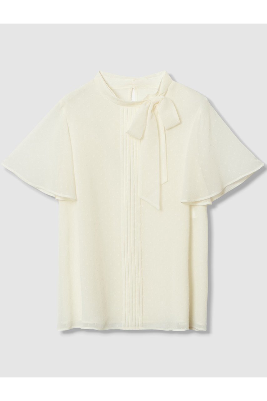【アナイ/ANAYI】のカットドット楊柳ボウタイ ブラウス 人気、トレンドファッション・服の通販 founy(ファニー) 　ファッション　Fashion　レディースファッション　Fashion for Women　トップス・カットソー　Cut & Sew Tops　シャツ・ブラウス・オフィスカジュアル　Elegant Blouses & Button-Ups　2025年　2025　2025-2026秋冬・A/W　Autumn/Winter 2025–26 AW25–26　シアー　Sheer, See-Through　シフォン　Chiffon, Lightweight Fabric　ショート　Short, Short Length　ジャカード／ジャガード　Jacquard, Woven Pattern　スタンド　Stand Collar, Upright Stand　スリーブ　Sleeve, Long Sleeve / Short Sleeve　ドット　Polka Dot, Dot Pattern　フロント　Front, Front Design　エレガント 上品　Elegant　A/W・秋冬　Autumn/Winter　 other-1|ID: prp329100004621219 ipo3291000000033155347