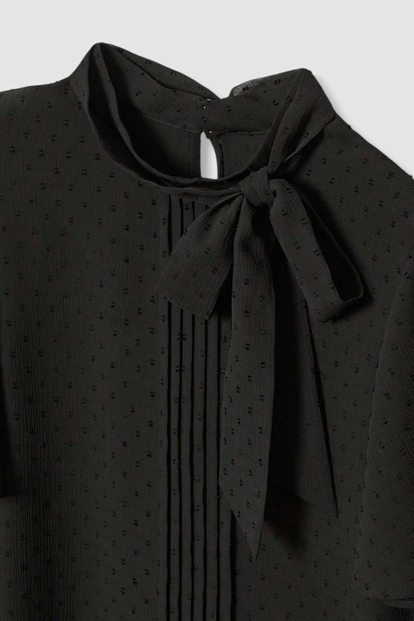 【アナイ/ANAYI】のカットドット楊柳ボウタイ ブラウス 人気、トレンドファッション・服の通販 founy(ファニー) 　ファッション　Fashion　レディースファッション　Fashion for Women　トップス・カットソー　Cut & Sew Tops　シャツ・ブラウス・オフィスカジュアル　Elegant Blouses & Button-Ups　2025年　2025　2025-2026秋冬・A/W　Autumn/Winter 2025–26 AW25–26　シアー　Sheer, See-Through　シフォン　Chiffon, Lightweight Fabric　ショート　Short, Short Length　ジャカード／ジャガード　Jacquard, Woven Pattern　スタンド　Stand Collar, Upright Stand　スリーブ　Sleeve, Long Sleeve / Short Sleeve　ドット　Polka Dot, Dot Pattern　フロント　Front, Front Design　エレガント 上品　Elegant　A/W・秋冬　Autumn/Winter　other-4|ID: prp329100004621219 ipo3291000000033155356