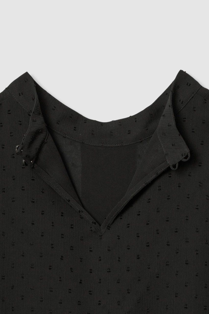 【アナイ/ANAYI】のカットドット楊柳ボウタイ ブラウス 人気、トレンドファッション・服の通販 founy(ファニー) 　ファッション　Fashion　レディースファッション　Fashion for Women　トップス・カットソー　Cut & Sew Tops　シャツ・ブラウス・オフィスカジュアル　Elegant Blouses & Button-Ups　2025年　2025　2025-2026秋冬・A/W　Autumn/Winter 2025–26 AW25–26　シアー　Sheer, See-Through　シフォン　Chiffon, Lightweight Fabric　ショート　Short, Short Length　ジャカード／ジャガード　Jacquard, Woven Pattern　スタンド　Stand Collar, Upright Stand　スリーブ　Sleeve, Long Sleeve / Short Sleeve　ドット　Polka Dot, Dot Pattern　フロント　Front, Front Design　エレガント 上品　Elegant　A/W・秋冬　Autumn/Winter　other-6|ID: prp329100004621219 ipo3291000000033155360