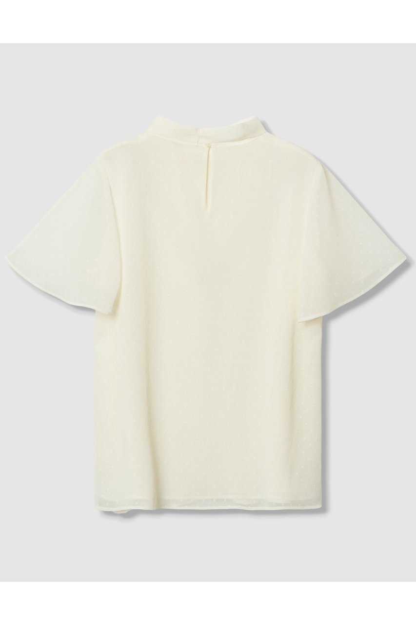 【アナイ/ANAYI】のカットドット楊柳ボウタイ ブラウス 人気、トレンドファッション・服の通販 founy(ファニー) 　ファッション　Fashion　レディースファッション　Fashion for Women　トップス・カットソー　Cut & Sew Tops　シャツ・ブラウス・オフィスカジュアル　Elegant Blouses & Button-Ups　シアー　Sheer, See-Through　シフォン　Chiffon, Lightweight Fabric　ショート　Short, Short Length　ジャカード／ジャガード　Jacquard, Woven Pattern　スタンド　Stand Collar, Upright Stand　スリーブ　Sleeve, Long Sleeve / Short Sleeve　ドット　Polka Dot, Dot Pattern　フロント　Front, Front Design　エレガント 上品　Elegant　other-2|ID: prp329100004621219 ipo3291000000034970994