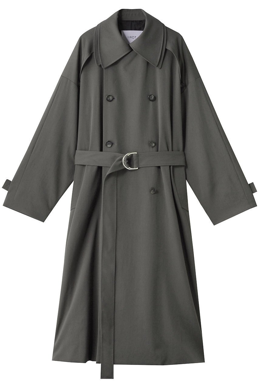 【イロット/IIROT】のギャバジン トレンチ コート インテリア・キッズ・メンズ・レディースファッション・服の通販 founy(ファニー) 　ファッション　Fashion　レディースファッション　Fashion for Women　アウター　Coat / Outerwear Collection　コート・ロングコート・ピーコート　Long Coats, Peacoats & More　トレンチコート / 春秋の定番アウター　Trench Coats　なめらか　Smooth, Silky Texture　トレンチ　Trench, Trench Coat　ロング　Long, Long-Length　ダークストーン|ID: prp329100004621228 ipo3291000000033155422