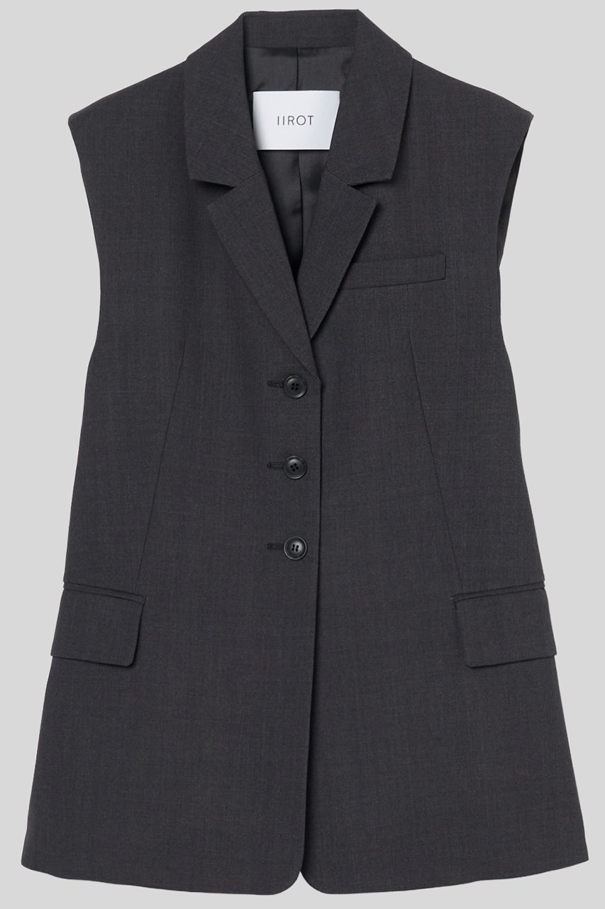 【イロット/IIROT】のウール ブレンド ベスト インテリア・キッズ・メンズ・レディースファッション・服の通販 founy(ファニー) 　ファッション　Fashion　レディースファッション　Fashion for Women　アウター　Coat / Outerwear Collection　レディースジャケット・軽アウター　Jackets　ジャケット　Jacket, Outerwear　バランス　Balance, Style Balance　ベスト　Vest, Waistcoat　ボトム　Bottoms, Lower Wear　ミドル グレー|ID: prp329100004621230 ipo3291000000035964929