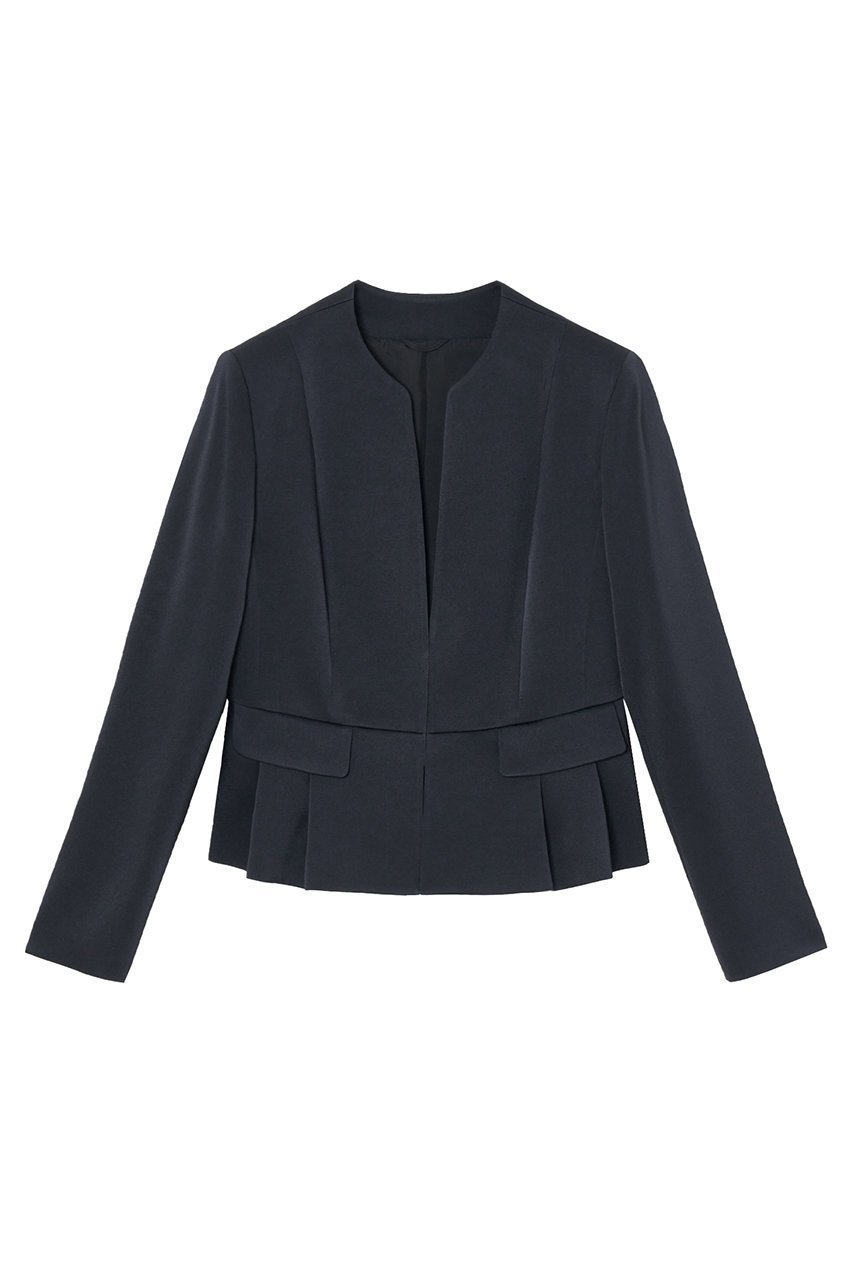【アナイ/ANAYI】のトリアセサテンペプラムジャケット インテリア・キッズ・メンズ・レディースファッション・服の通販 founy(ファニー) 　ファッション　Fashion　レディースファッション　Fashion for Women　アウター　Coat / Outerwear Collection　レディースジャケット・軽アウター　Jackets　エレガント 上品　Elegant　サテン　Satin, Glossy Fabric　シェイプ　Shape, Slim Fit　ジャケット　Jacket, Outerwear　デコルテ　Décolleté, Neckline　フラップ　Flap, Flap Pocket　フロント　Front, Front Design　ペプラム　Peplum, Flared Hem　ポケット　Pocket, Pocket Detail　再入荷　Restock / Back in Stock　吸水　Absorbent, Quick-Dry　ネイビー|ID: prp329100004621255 ipo3291000000033155620