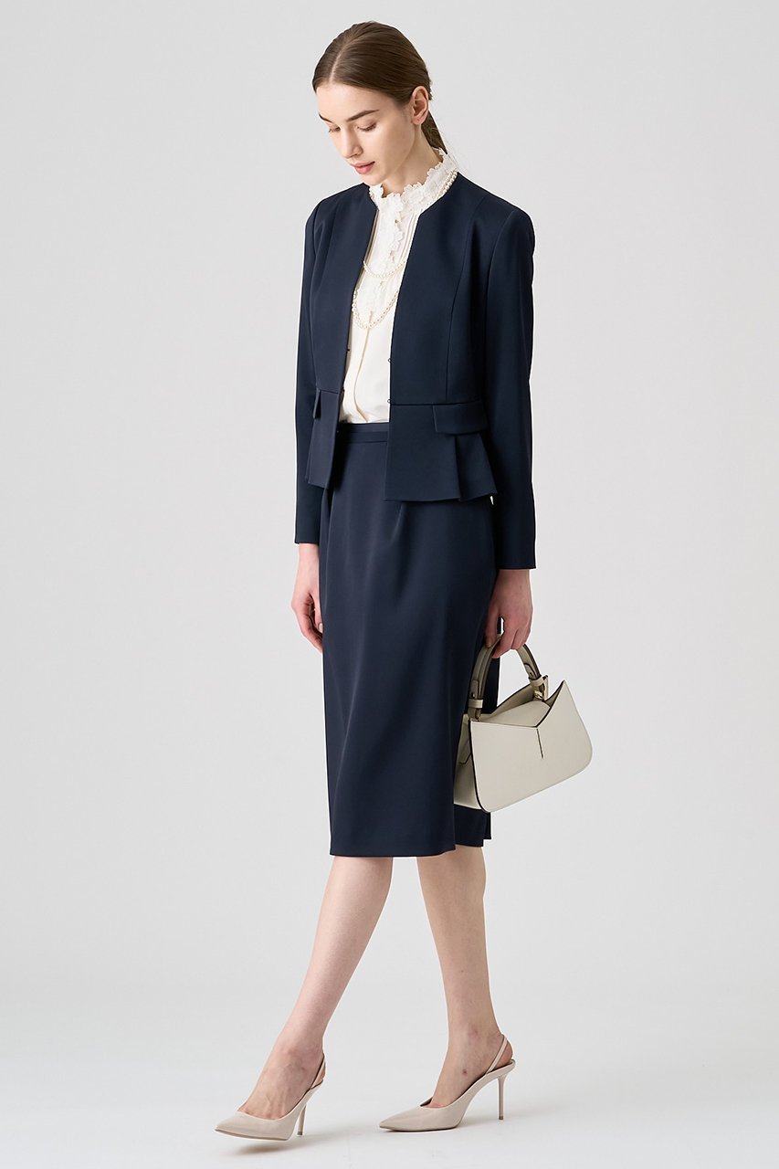 【アナイ/ANAYI】のトリアセサテンペプラムジャケット 人気、トレンドファッション・服の通販 founy(ファニー) 　ファッション　Fashion　レディースファッション　Fashion for Women　アウター　Coat / Outerwear Collection　レディースジャケット・軽アウター　Jackets　エレガント 上品　Elegant　サテン　Satin, Glossy Fabric　シェイプ　Shape, Slim Fit　ジャケット　Jacket, Outerwear　デコルテ　Décolleté, Neckline　フラップ　Flap, Flap Pocket　フロント　Front, Front Design　ペプラム　Peplum, Flared Hem　ポケット　Pocket, Pocket Detail　再入荷　Restock / Back in Stock　吸水　Absorbent, Quick-Dry　other-6|ID: prp329100004621255 ipo3291000000033155626