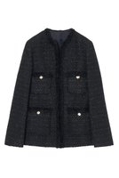 【アナイ/ANAYI】のミックスツイードロングノーカラージャケット 人気、トレンドファッション・服の通販 founy(ファニー) ファッション Fashion レディースファッション Fashion for Women アウター Coat / Outerwear Collection レディースジャケット・軽アウター Jackets ノーカラージャケット / シンプル上品コーデ Collarless Jackets オケージョン Occasion Wear コンパクト Compact, Small Size シフォン Chiffon, Lightweight Fabric ジャケット Jacket, Outerwear ツイード／ツィード Choker, Choker Necklace ツイード Twill, Twill Weave ハーフ Half, Half-Length フリンジ Fringe, Tassel フロント Front, Front Design ミックス Mix, Mixed Style メタル Metal, Metal Parts 再入荷 Restock / Back in Stock セレモニー Ceremony |ID:prp329100004621257