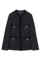 【アナイ/ANAYI】のミックスツイードロングノーカラージャケット 人気、トレンドファッション・服の通販 founy(ファニー) ファッション Fashion レディースファッション Fashion for Women アウター Coat / Outerwear Collection レディースジャケット・軽アウター Jackets ノーカラージャケット / シンプル上品コーデ Collarless Jackets オケージョン Occasion Wear コンパクト Compact, Small Size シフォン Chiffon, Lightweight Fabric ジャケット Jacket, Outerwear ツイード／ツィード Choker, Choker Necklace ツイード Twill, Twill Weave ハーフ Half, Half-Length フリンジ Fringe, Tassel フロント Front, Front Design ミックス Mix, Mixed Style メタル Metal, Metal Parts 再入荷 Restock / Back in Stock セレモニー Ceremony thumbnail ネイビー|ID: prp329100004621257 ipo3291000000033155634