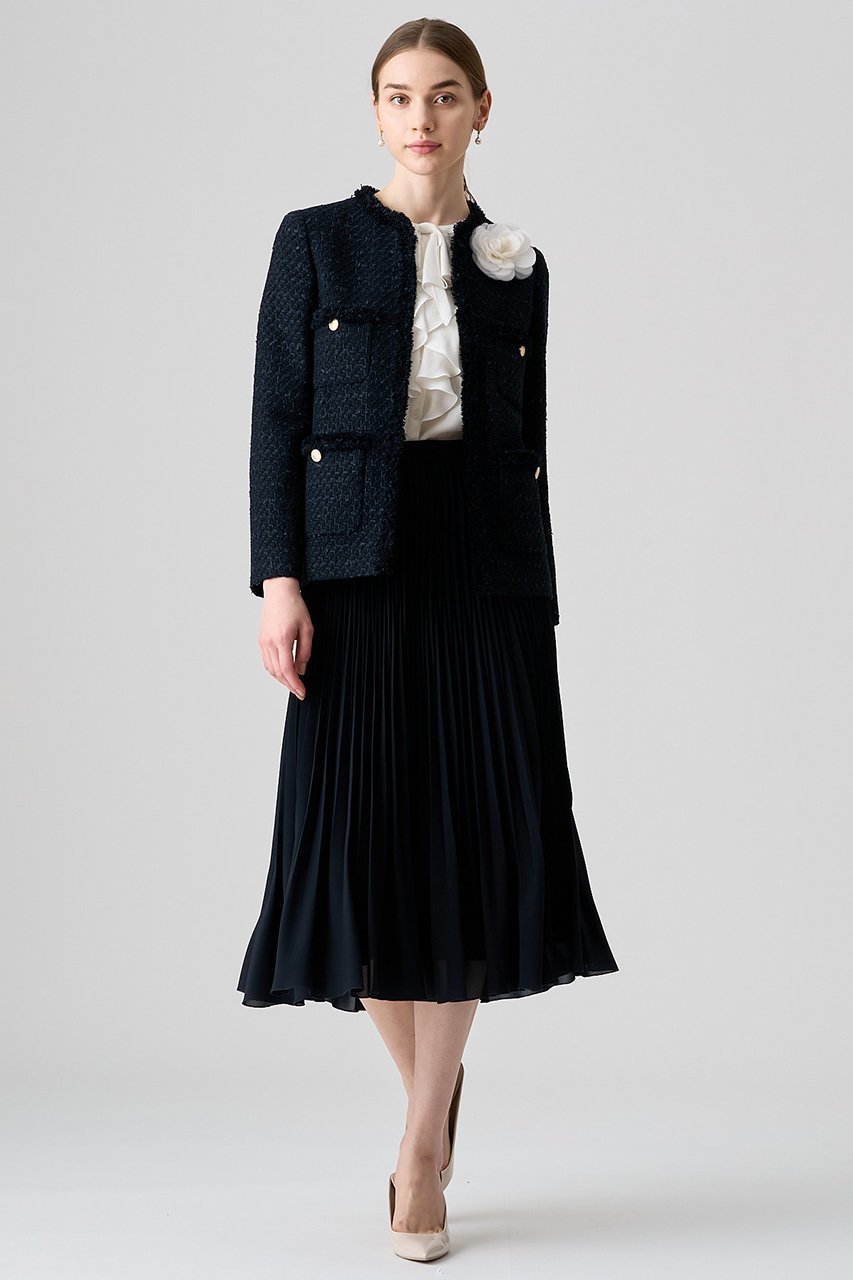 【アナイ/ANAYI】のミックスツイードロングノーカラージャケット 人気、トレンドファッション・服の通販 founy(ファニー) 　ファッション　Fashion　レディースファッション　Fashion for Women　アウター　Coat / Outerwear Collection　レディースジャケット・軽アウター　Jackets　ノーカラージャケット / シンプル上品コーデ　Collarless Jackets　オケージョン　Occasion Wear　コンパクト　Compact, Small Size　シフォン　Chiffon, Lightweight Fabric　ジャケット　Jacket, Outerwear　ツイード／ツィード　Choker, Choker Necklace　ツイード　Twill, Twill Weave　ハーフ　Half, Half-Length　フリンジ　Fringe, Tassel　フロント　Front, Front Design　ミックス　Mix, Mixed Style　メタル　Metal, Metal Parts　再入荷　Restock / Back in Stock　セレモニー　Ceremony　other-6|ID: prp329100004621257 ipo3291000000033155639