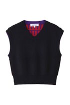 【エンフォルド/ENFOLD】のKNIT VEST/ベスト 人気、トレンドファッション・服の通販 founy(ファニー) ファッション Fashion レディースファッション Fashion for Women トップス・カットソー Cut & Sew Tops ニット Knit Tops & Sweaters ベスト&ジレ / 重ね着スタイル Vests & Gilets カジュアルプルオーバー・ニットトップス Pullovers & Knit Tops / Casual Pullovers ソックス Socks, Hosiery タンク Tank Top, Sleeveless Top フロント Front, Front Design ベスト Vest, Waistcoat ベーシック Basic, Essential 今季 This Season, Current Season thumbnail ダークネイビー|ID: prp329100004621262 ipo3291000000036762973