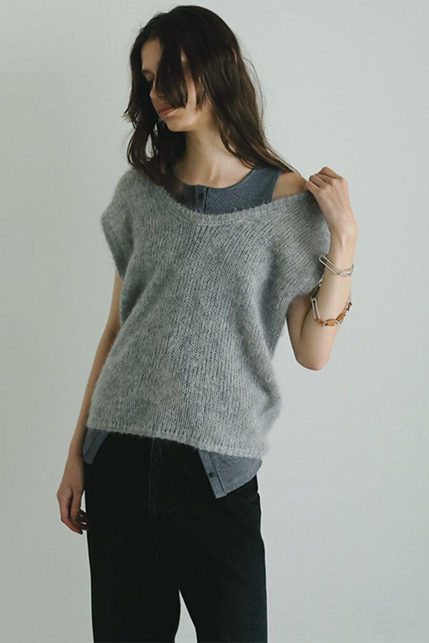 【エトレトウキョウ/ETRE TOKYO】のスーパーキッドモヘヤスリーブレスニットプルオーバー 人気、トレンドファッション・服の通販 founy(ファニー) 　ファッション　Fashion　レディースファッション　Fashion for Women　トップス・カットソー　Cut & Sew Tops　ニット　Knit Tops & Sweaters　カジュアルプルオーバー・ニットトップス　Pullovers & Knit Tops / Casual Pullovers　キャミソール　Camisole, Spaghetti Strap Top　シルク　Silk, 100% Silk　シンプル　Simple, Minimal　タンク　Tank Top, Sleeveless Top　ベーシック　Basic, Essential　other-2|ID: prp329100004621263 ipo3291000000035300726