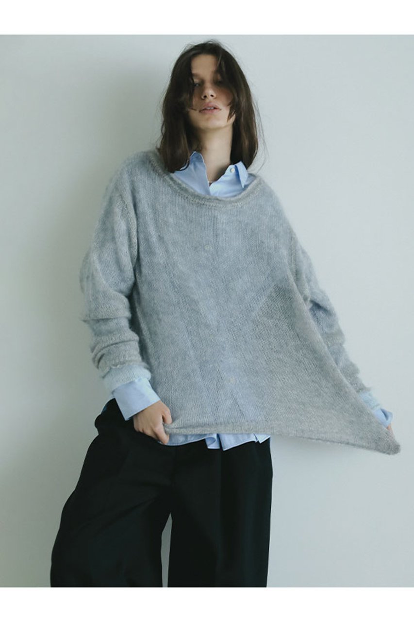 【エトレトウキョウ/ETRE TOKYO】のスーパーキッドモヘヤニットプルオーバー インテリア・キッズ・メンズ・レディースファッション・服の通販 founy(ファニー) 　ファッション　Fashion　レディースファッション　Fashion for Women　トップス・カットソー　Cut & Sew Tops　ニット　Knit Tops & Sweaters　カジュアルプルオーバー・ニットトップス　Pullovers & Knit Tops / Casual Pullovers　おすすめ　Recommended / Our Picks　インナー　Innerwear　シルク　Silk, 100% Silk　シンプル　Simple, Minimal　スリーブ　Sleeve, Long Sleeve / Short Sleeve　グレー|ID: prp329100004621265 ipo3291000000036225726