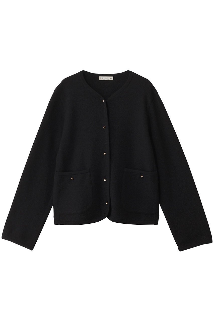 【シンゾーン/Shinzone】のウールニットジャケット インテリア・キッズ・メンズ・レディースファッション・服の通販 founy(ファニー) 　ファッション　Fashion　レディースファッション　Fashion for Women　2025年　2025　2025-2026秋冬・A/W　Autumn/Winter 2025–26 AW25–26　カーディガン　Cardigan, Knitwear　ジャケット　Jacket, Outerwear　パイピング　Piping, Trim Design　A/W・秋冬　Autumn/Winter　ブラック|ID: prp329100004621267 ipo3291000000033155709