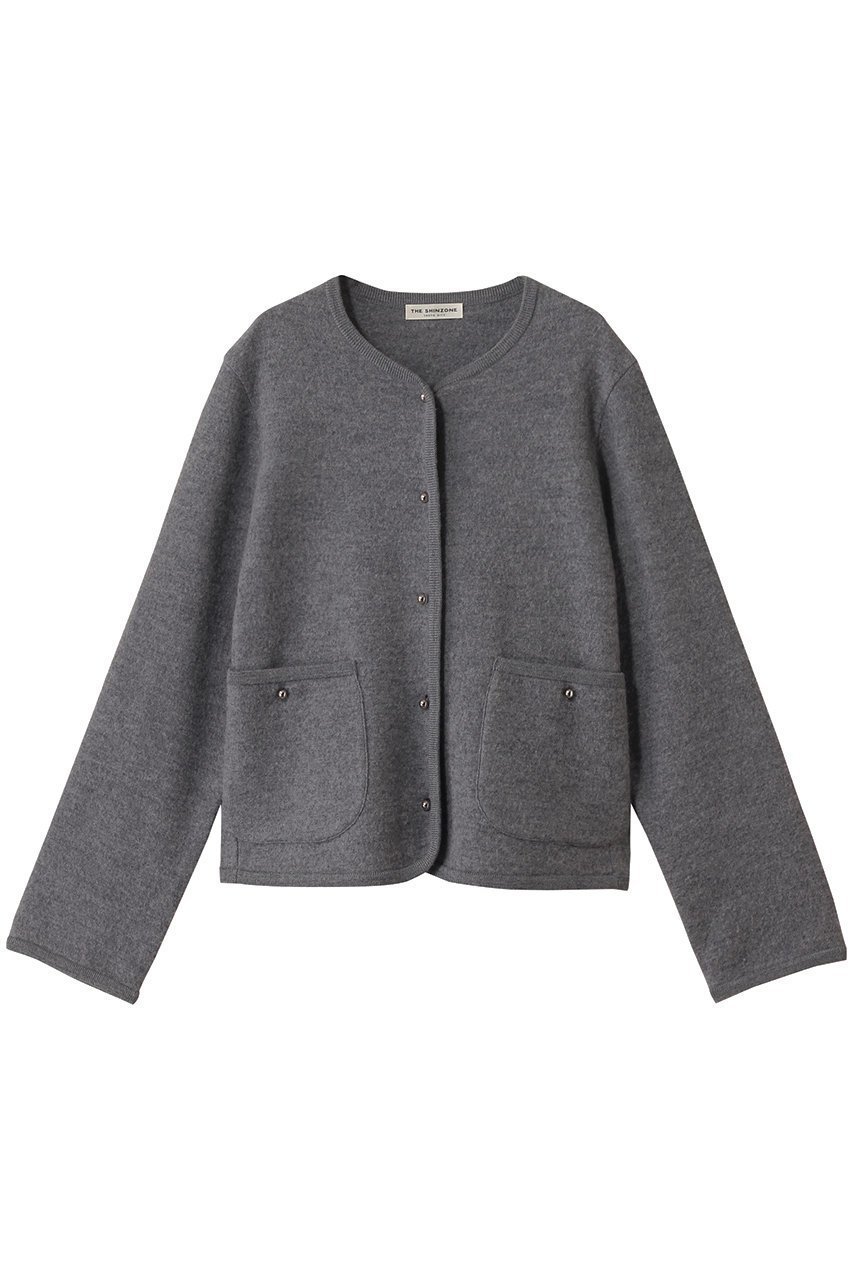 【シンゾーン/Shinzone】のウールニットジャケット インテリア・キッズ・メンズ・レディースファッション・服の通販 founy(ファニー) 　ファッション　Fashion　レディースファッション　Fashion for Women　2025年　2025　2025-2026秋冬・A/W　Autumn/Winter 2025–26 AW25–26　カーディガン　Cardigan, Knitwear　ジャケット　Jacket, Outerwear　パイピング　Piping, Trim Design　A/W・秋冬　Autumn/Winter　グレー|ID: prp329100004621267 ipo3291000000033155711