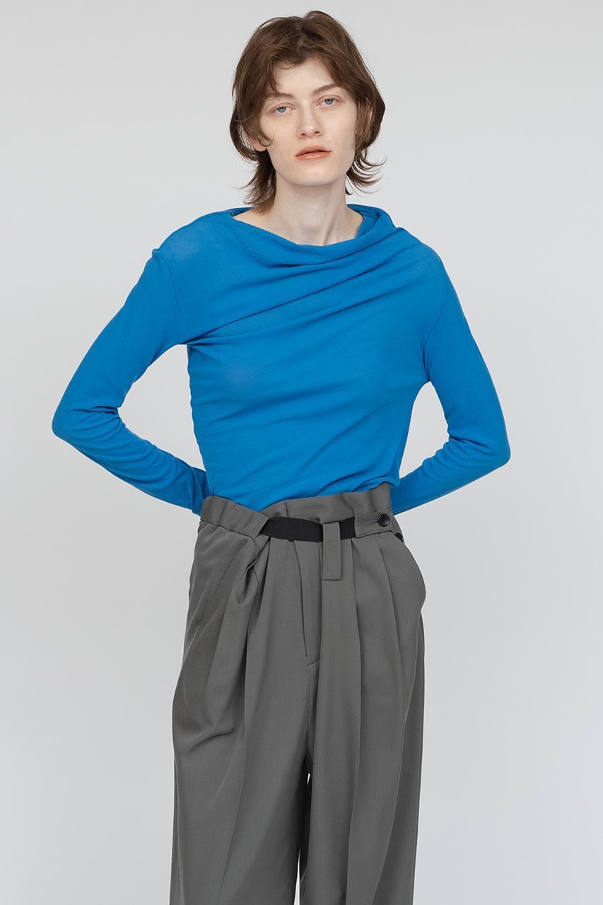 【イロット/IIROT】のシアー アシンメトリー トップス 人気、トレンドファッション・服の通販 founy(ファニー) 　ファッション　Fashion　レディースファッション　Fashion for Women　トップス・カットソー　Cut & Sew Tops　ニット　Knit Tops & Sweaters　カジュアルプルオーバー・ニットトップス　Pullovers & Knit Tops / Casual Pullovers　アシンメトリー　Asymmetrical Style　コンパクト　Compact, Small Size　シアー　Sheer, See-Through　ドレープ　Drape, Draping Fabric　other-8|ID: prp329100004621268 ipo3291000000033155732