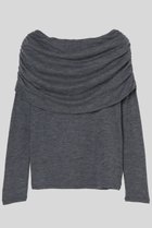 【イロット/IIROT】のウール ドレープ オープン ショルダー ミドル グレー|ID: prp329100004621270 ipo3291000000036250203