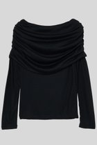 【イロット/IIROT】のウール ドレープ オープン ショルダー ブラック|ID: prp329100004621270 ipo3291000000036250204