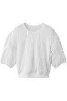 【アナイ/ANAYI】のチュールレイヤードパフプルオーバー 人気、トレンドファッション・服の通販 founy(ファニー) ファッション Fashion レディースファッション Fashion for Women トップス・カットソー Cut & Sew Tops ニット Knit Tops & Sweaters カジュアルプルオーバー・ニットトップス Pullovers & Knit Tops / Casual Pullovers 2025年 2025 2025-2026秋冬・A/W Autumn/Winter 2025–26 AW25–26 ギャザー Gathered, Ruffled スリーブ Sleeve, Long Sleeve / Short Sleeve チュール Tulip, Tulip Motif フェミニン Feminine, Girly メッシュ Mesh, Net Fabric A/W・秋冬 Autumn/Winter thumbnail オフホワイト|ID: prp329100004621275 ipo3291000000033155779