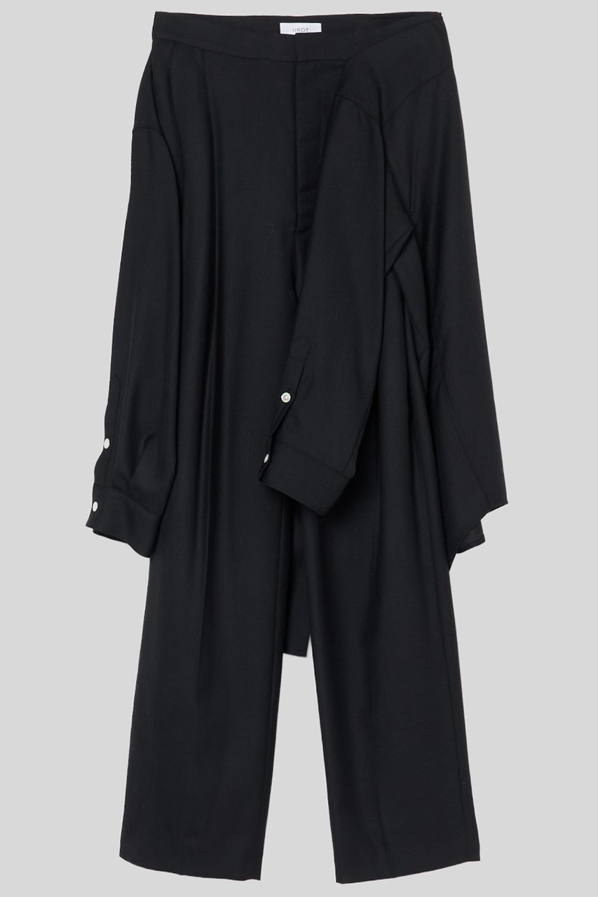 【イロット/IIROT】のWool Biera ドッキング パンツ インテリア・キッズ・メンズ・レディースファッション・服の通販 founy(ファニー) 　ファッション　Fashion　レディースファッション　Fashion for Women　パンツ　Pants & Trousers　2025年　2025　2025-2026秋冬・A/W　Autumn/Winter 2025–26 AW25–26　なめらか　Smooth, Silky Texture　シルク　Silk, 100% Silk　スラックス　Slacks, Dress Pants　ドッキング　Docking, Mixed Material　ボトム　Bottoms, Lower Wear　A/W・秋冬　Autumn/Winter　ブラック|ID: prp329100004621302 ipo3291000000033155977