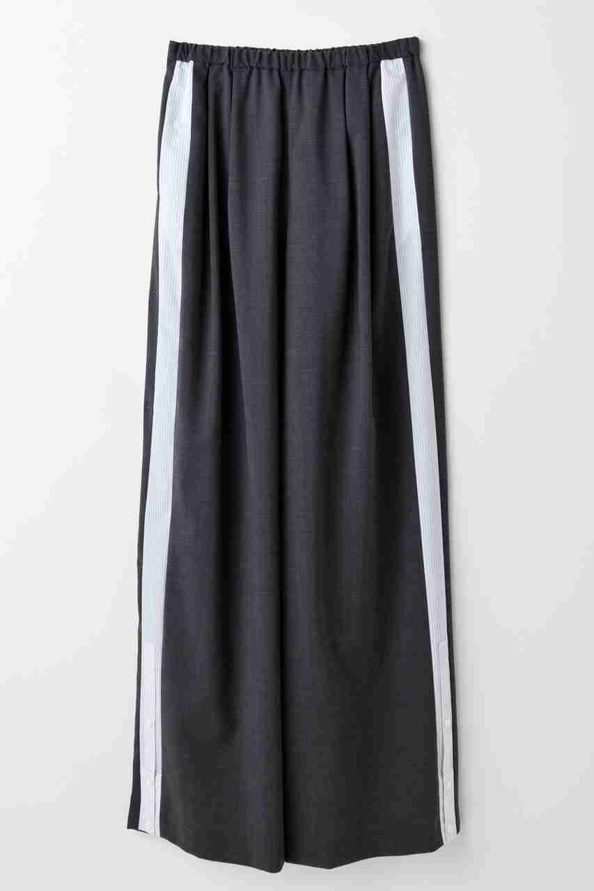 【エンフォルド/ENFOLD】の【8/1 12:00販売開始】SHIRT-LAYERED WIDE-PANTS/パンツ インテリア・キッズ・メンズ・レディースファッション・服の通販 founy(ファニー) 　ファッション　Fashion　レディースファッション　Fashion for Women　パンツ　Pants & Trousers　スリット　Slit, Slit Detail　ソックス　Socks, Hosiery　ドッキング　Docking, Mixed Material　新作・新入荷　New Arrivals / New In　チャコールグレー|ID: prp329100004621307 ipo3291000000033156001