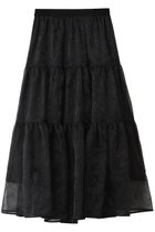 【アルアバイル/allureville】の【Loulou Willoughby】オーガンジーフラワー刺繍スカート ブラック|ID: prp329100004621327 ipo3291000000036063390