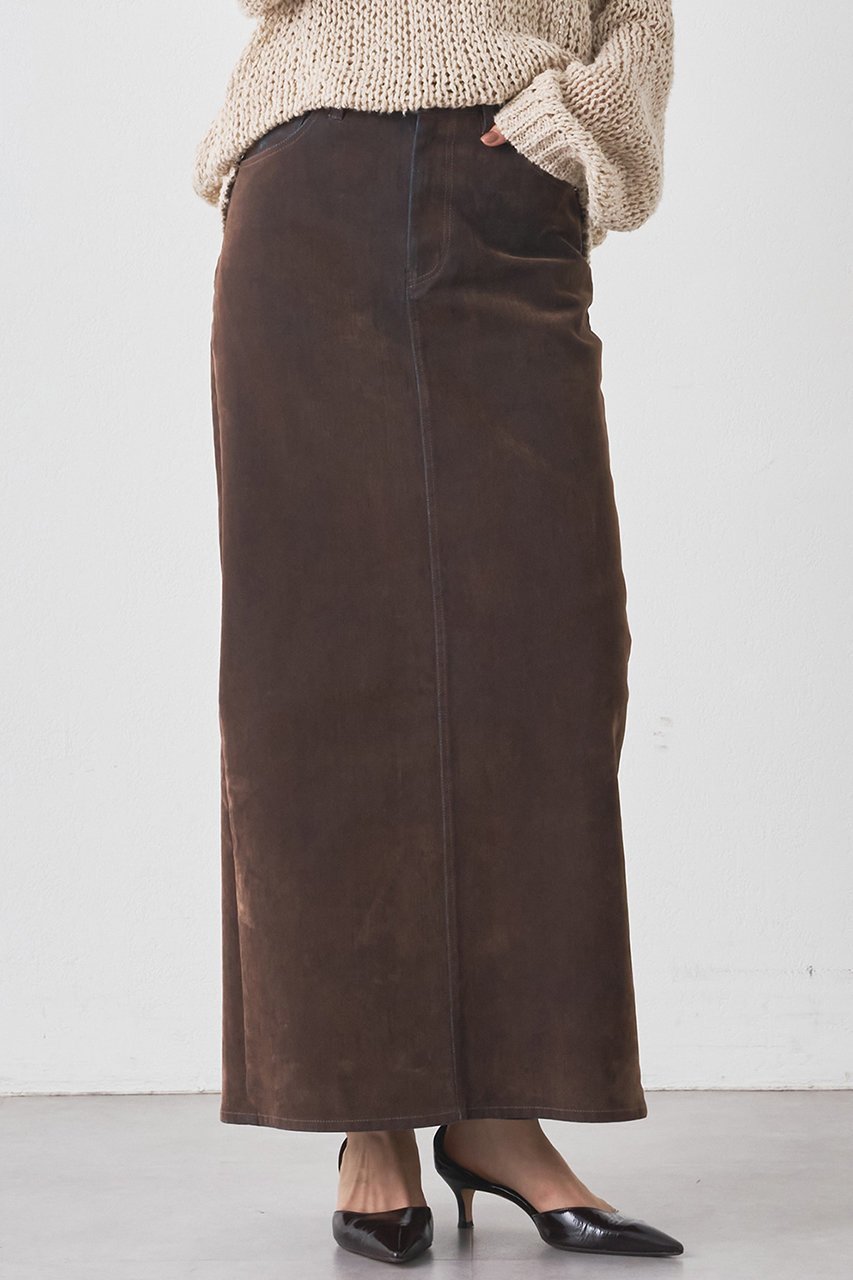 【ウィムガゼット/Whim Gazette】のデニムフロッキースリットスカート 人気、トレンドファッション・服の通販 founy(ファニー) 　ファッション　Fashion　レディースファッション　Fashion for Women　スカート　Skirts　ロングスカート　Long Skirts / Maxi & Midi Skirts　おすすめ　Recommended / Our Picks　クール　Cool, Chic　シンプル　Simple, Minimal　ストレッチ　Stretch, Stretchy Fabric　スリット　Slit, Slit Detail　セットアップ　Set-Up, Coordinated Outfit　デニム　Denim, Jeans Material　ビンテージ　Vintage, Retro Style　フロント　Front, Front Design　ロング　Long, Long-Length　ヴィンテージ　Vintage Style　秋　Autumn　other-2|ID: prp329100004621329 ipo3291000000035496253