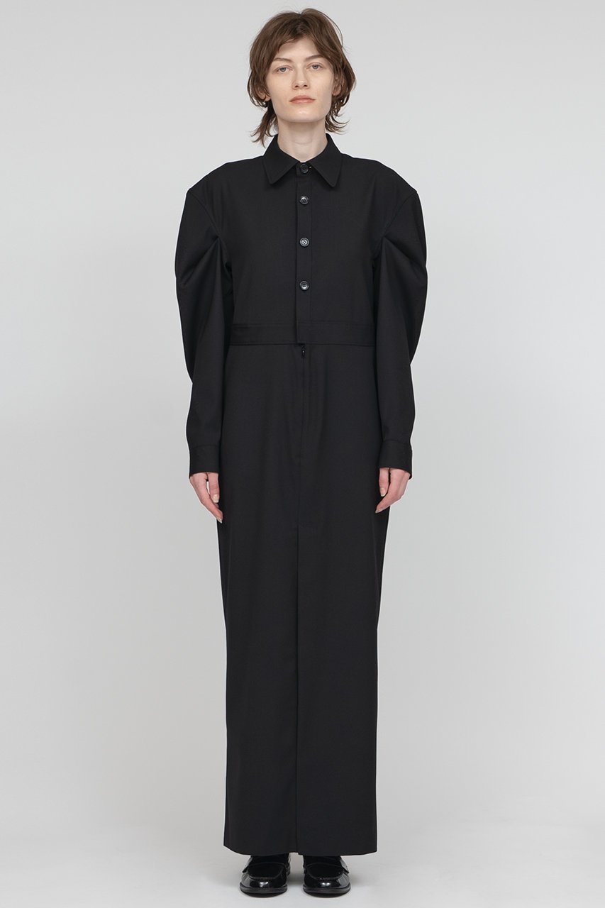 【イロット/IIROT】のタック スリーブ ドレス 人気、トレンドファッション・服の通販 founy(ファニー) 　ファッション　Fashion　レディースファッション　Fashion for Women　スカート　Skirts　ロングスカート　Long Skirts / Maxi & Midi Skirts　スリット　Slit, Slit Detail　スリーブ　Sleeve, Long Sleeve / Short Sleeve　ドレス　Dress, One-Piece　フロント　Front, Front Design　ロング　Long, Long-Length　other-7|ID: prp329100004621339 ipo3291000000033156207