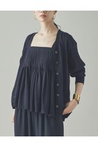 【カレンソロジー/Curensology】のウールリネンVネックニットカーディガン ネイビー|ID: prp329100004621387 ipo3291000000033156679