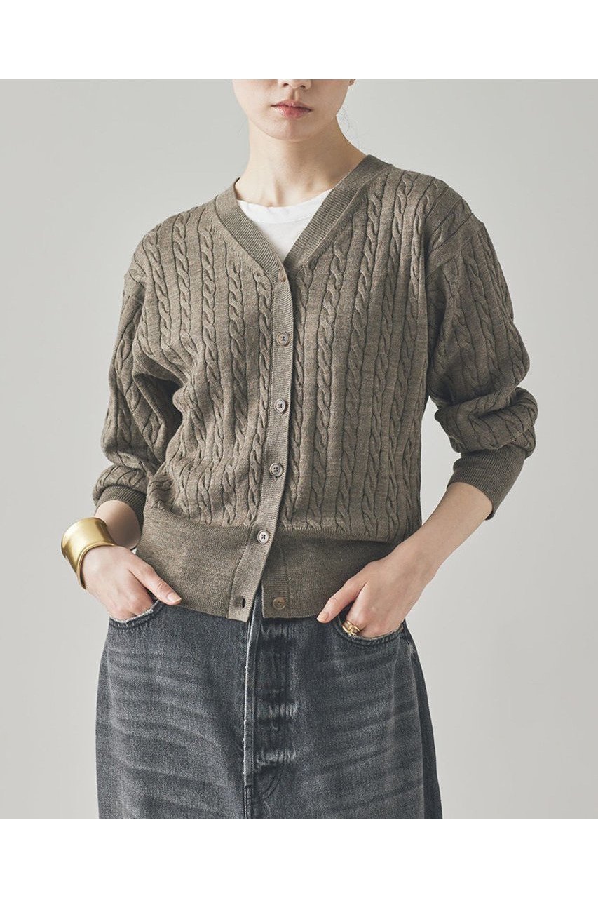 【カレンソロジー/Curensology】のウールリネンVネックニットカーディガン インテリア・キッズ・メンズ・レディースファッション・服の通販 founy(ファニー) 　ファッション　Fashion　レディースファッション　Fashion for Women　トップス・カットソー　Cut & Sew Tops　ニット　Knit Tops & Sweaters　カーディガン・羽織り　Layered Style Cardigans　Vネックトップス　V-Neck Tops / V-Cut Neckline Shirts　おすすめ　Recommended / Our Picks　カーディガン　Cardigan, Knitwear　リネン　Linen, Linen Fabric　新作・新入荷　New Arrivals / New In　ベージュ|ID: prp329100004621387 ipo3291000000033156681
