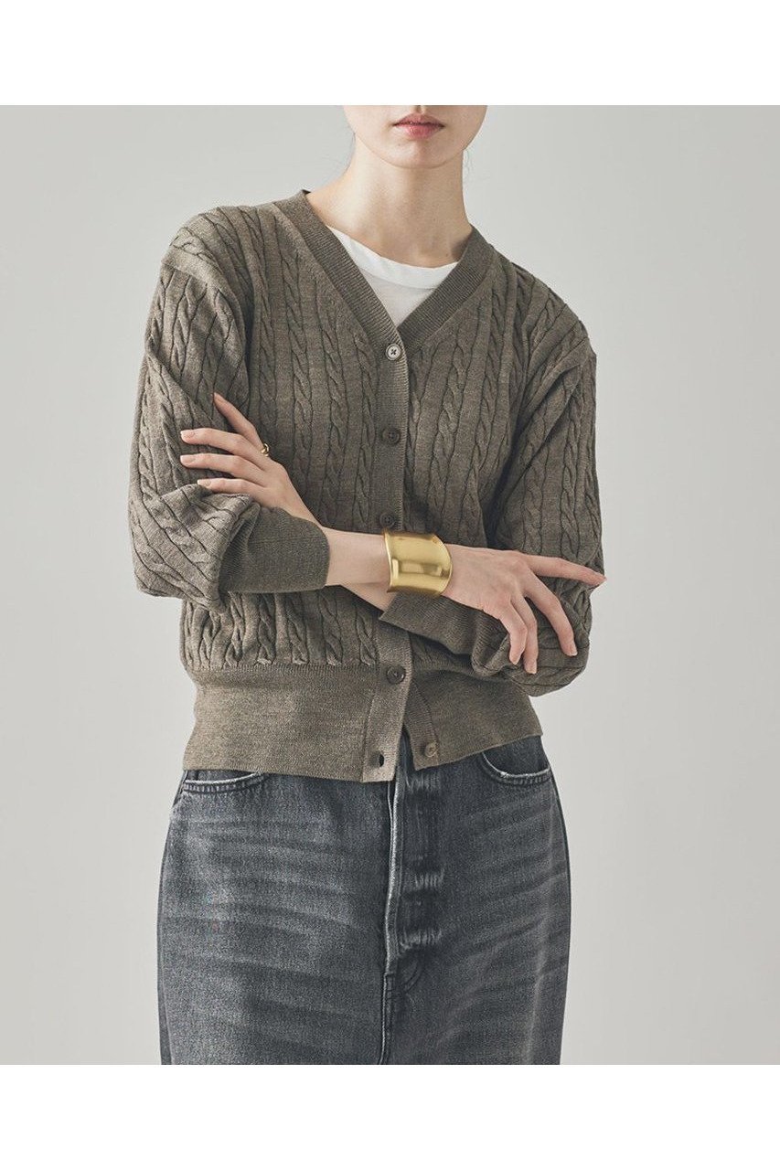 【カレンソロジー/Curensology】のウールリネンVネックニットカーディガン 人気、トレンドファッション・服の通販 founy(ファニー) 　ファッション　Fashion　レディースファッション　Fashion for Women　トップス・カットソー　Cut & Sew Tops　ニット　Knit Tops & Sweaters　カーディガン・羽織り　Layered Style Cardigans　Vネックトップス　V-Neck Tops / V-Cut Neckline Shirts　おすすめ　Recommended / Our Picks　カーディガン　Cardigan, Knitwear　リネン　Linen, Linen Fabric　新作・新入荷　New Arrivals / New In　other-2|ID: prp329100004621387 ipo3291000000033156682