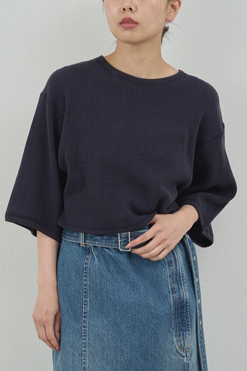 【ガリャルダガランテ/GALLARDAGALANTE】の【PEAS】サーマルクロップドTシャツ 人気、トレンドファッション・服の通販 founy(ファニー) 　ファッション　Fashion　レディースファッション　Fashion for Women　トップス・カットソー　Cut & Sew Tops　シャツ・ブラウス・オフィスカジュアル　Elegant Blouses & Button-Ups　ロングTシャツ・Tシャツ　Longline T-Shirts & Tees　カットソー・ベーシックTシャツ　Cut-and-Sewn Tops / Stretch Tees & Basics　2025年　2025　2025-2026秋冬・A/W　Autumn/Winter 2025–26 AW25–26　おすすめ　Recommended / Our Picks　クロップド　Cropped, Short Length　ショート　Short, Short Length　シルク　Silk, 100% Silk　スリーブ　Sleeve, Long Sleeve / Short Sleeve　モダン　Modern, Contemporary　ワッフル　Waffle, Waffle Knit　A/W・秋冬　Autumn/Winter　other-5|ID: prp329100004622106 ipo3291000000033169371