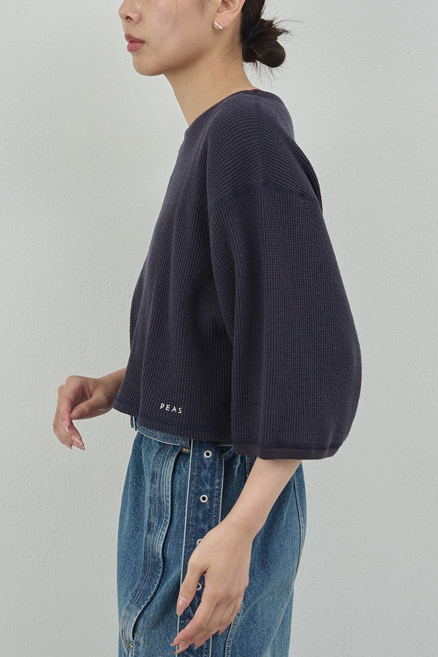 【ガリャルダガランテ/GALLARDAGALANTE】の【PEAS】サーマルクロップドTシャツ 人気、トレンドファッション・服の通販 founy(ファニー) 　ファッション　Fashion　レディースファッション　Fashion for Women　トップス・カットソー　Cut & Sew Tops　シャツ・ブラウス・オフィスカジュアル　Elegant Blouses & Button-Ups　ロングTシャツ・Tシャツ　Longline T-Shirts & Tees　カットソー・ベーシックTシャツ　Cut-and-Sewn Tops / Stretch Tees & Basics　2025年　2025　2025-2026秋冬・A/W　Autumn/Winter 2025–26 AW25–26　おすすめ　Recommended / Our Picks　クロップド　Cropped, Short Length　ショート　Short, Short Length　シルク　Silk, 100% Silk　スリーブ　Sleeve, Long Sleeve / Short Sleeve　モダン　Modern, Contemporary　ワッフル　Waffle, Waffle Knit　A/W・秋冬　Autumn/Winter　other-6|ID: prp329100004622106 ipo3291000000033169372
