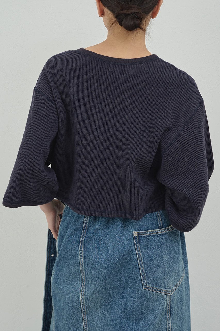【ガリャルダガランテ/GALLARDAGALANTE】の【PEAS】サーマルクロップドTシャツ 人気、トレンドファッション・服の通販 founy(ファニー) 　ファッション　Fashion　レディースファッション　Fashion for Women　トップス・カットソー　Cut & Sew Tops　シャツ・ブラウス・オフィスカジュアル　Elegant Blouses & Button-Ups　ロングTシャツ・Tシャツ　Longline T-Shirts & Tees　カットソー・ベーシックTシャツ　Cut-and-Sewn Tops / Stretch Tees & Basics　2025年　2025　2025-2026秋冬・A/W　Autumn/Winter 2025–26 AW25–26　おすすめ　Recommended / Our Picks　クロップド　Cropped, Short Length　ショート　Short, Short Length　シルク　Silk, 100% Silk　スリーブ　Sleeve, Long Sleeve / Short Sleeve　モダン　Modern, Contemporary　ワッフル　Waffle, Waffle Knit　A/W・秋冬　Autumn/Winter　other-7|ID: prp329100004622106 ipo3291000000033169373