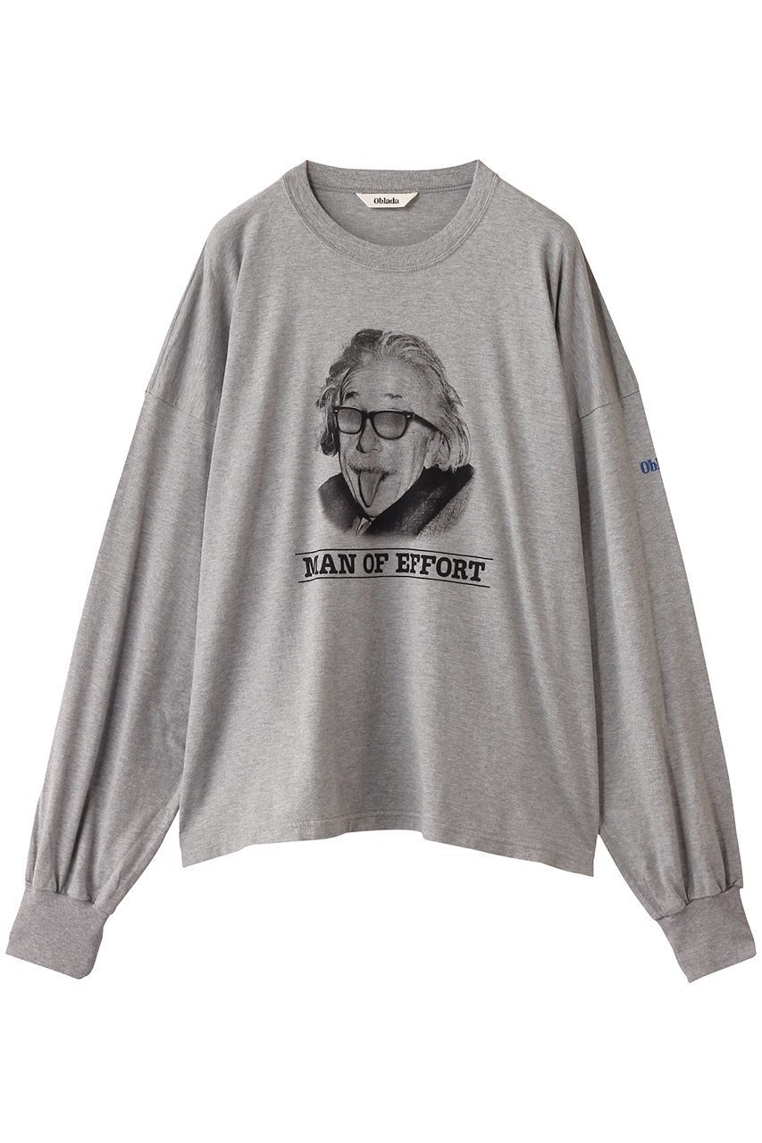 【オブラダ/Oblada】のアンクル ロング Tシャツ インテリア・キッズ・メンズ・レディースファッション・服の通販 founy(ファニー) 　ファッション　Fashion　レディースファッション　Fashion for Women　トップス・カットソー　Cut & Sew Tops　シャツ・ブラウス・オフィスカジュアル　Elegant Blouses & Button-Ups　ロングTシャツ・Tシャツ　Longline T-Shirts & Tees　カットソー・ベーシックTシャツ　Cut-and-Sewn Tops / Stretch Tees & Basics　2025年　2025　2025-2026秋冬・A/W　Autumn/Winter 2025–26 AW25–26　アンクル　Ankle-Length Design　スリーブ　Sleeve, Long Sleeve / Short Sleeve　プリント　Print, Printed Pattern　ロング　Long, Long-Length　A/W・秋冬　Autumn/Winter　グレー|ID: prp329100004622109 ipo3291000000033169394