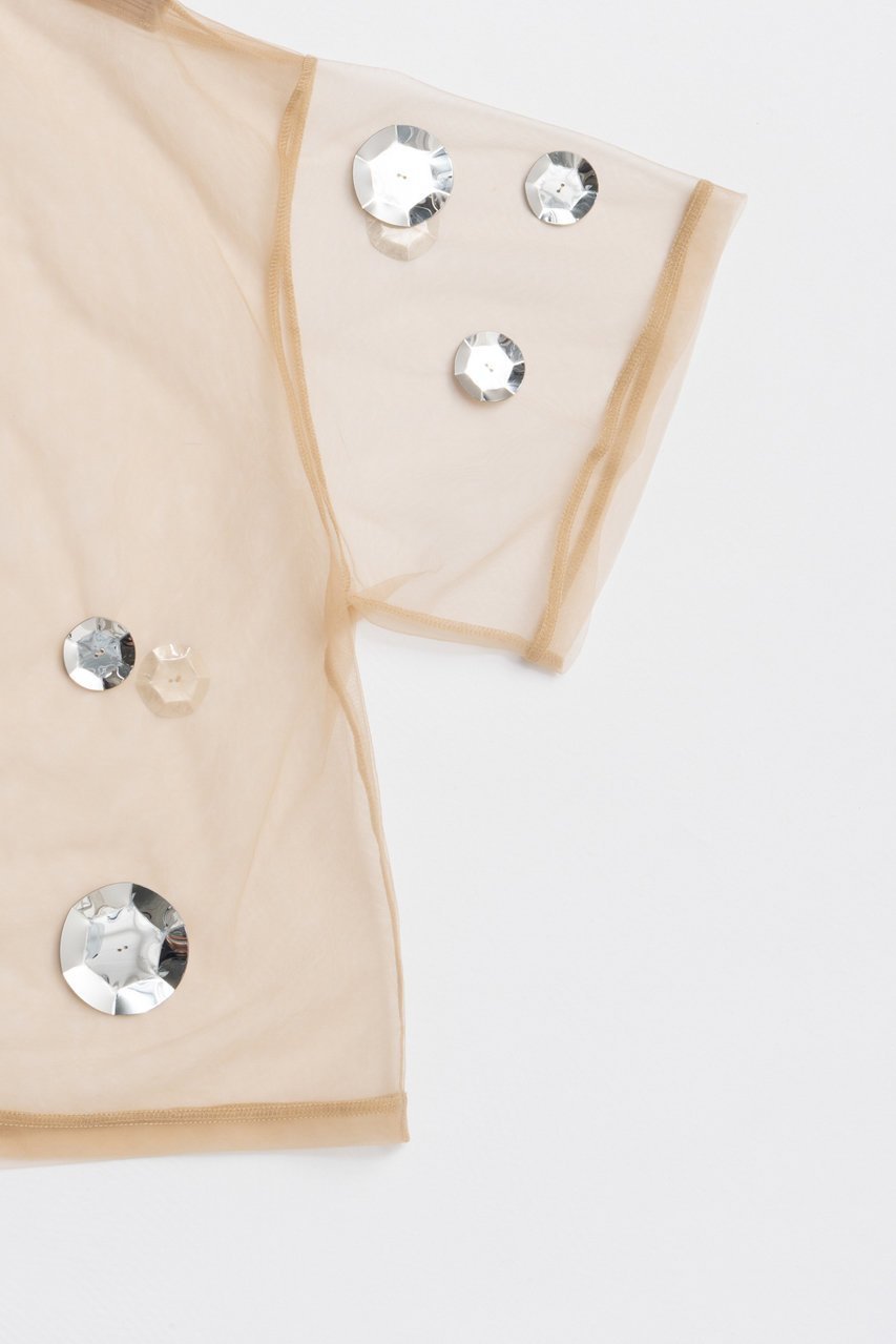 【プランク プロジェクト/PRANK PROJECT】のスパンコールTシャツ / Spankole T-shirt 人気、トレンドファッション・服の通販 founy(ファニー) 　ファッション　Fashion　レディースファッション　Fashion for Women　トップス・カットソー　Cut & Sew Tops　シャツ・ブラウス・オフィスカジュアル　Elegant Blouses & Button-Ups　ロングTシャツ・Tシャツ　Longline T-Shirts & Tees　カットソー・ベーシックTシャツ　Cut-and-Sewn Tops / Stretch Tees & Basics　ショート　Short, Short Length　スパンコール　Sequins, Sequin Embellishment　スリーブ　Sleeve, Long Sleeve / Short Sleeve　チュール　Tulip, Tulip Motif　other-3|ID: prp329100004622111 ipo3291000000033169412