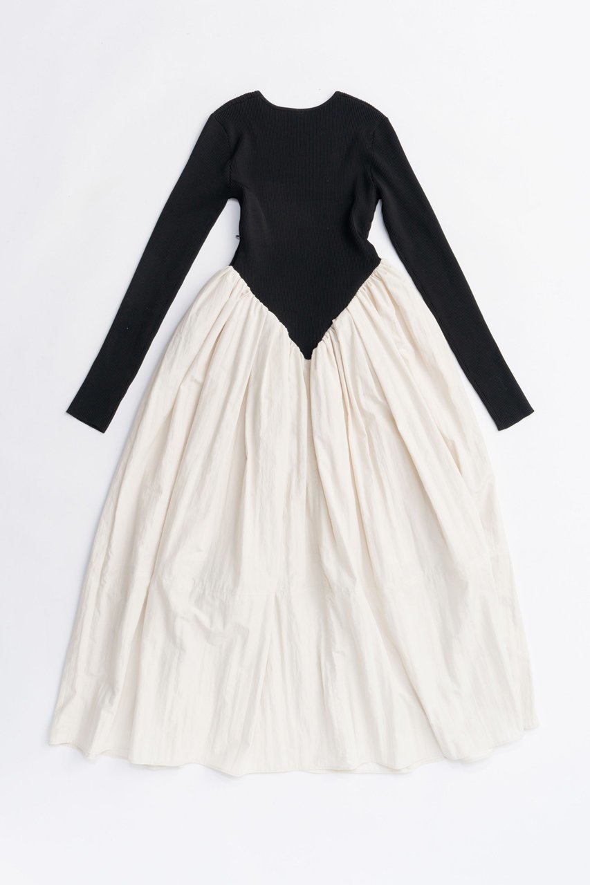 【プランク プロジェクト/PRANK PROJECT】のニットコンビロングドレス / Knit Combination Long Dress 人気、トレンドファッション・服の通販 founy(ファニー) 　ファッション　Fashion　レディースファッション　Fashion for Women　ワンピース　Dresses　フォーマル・パーティードレス・結婚式用ドレス　Elegant & Casual Dresses　チュニック　Tunic Tops & Dresses　2025年　2025　2025-2026秋冬・A/W　Autumn/Winter 2025–26 AW25–26　コンビ　Combo, Combination Style　タフタ　Taffeta, Structured Fabric　チュニック　Tunic, Long Top　ドレス　Dress, One-Piece　フィット　Fit, Slim Fit　フォルム　Silhouette, Form　ロング　Long, Long-Length　A/W・秋冬　Autumn/Winter　other-5|ID: prp329100004622114 ipo3291000000033169444