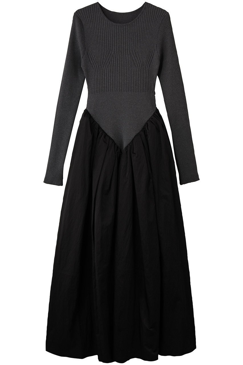 【プランク プロジェクト/PRANK PROJECT】のニットコンビロングドレス / Knit Combination Long Dress 人気、トレンドファッション・服の通販 founy(ファニー) 　ファッション　Fashion　レディースファッション　Fashion for Women　ワンピース　Dresses　フォーマル・パーティードレス・結婚式用ドレス　Elegant & Casual Dresses　チュニック　Tunic Tops & Dresses　コンビ　Combo, Combination Style　タフタ　Taffeta, Structured Fabric　チュニック　Tunic, Long Top　ドレス　Dress, One-Piece　フィット　Fit, Slim Fit　フォルム　Silhouette, Form　ロング　Long, Long-Length　 other-1|ID: prp329100004622114 ipo3291000000035865103