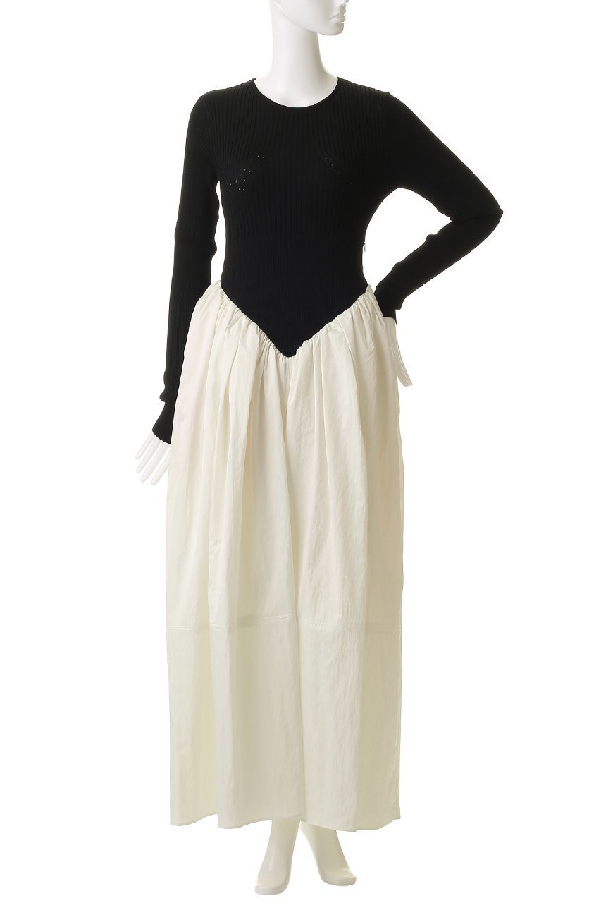 【プランク プロジェクト/PRANK PROJECT】のニットコンビロングドレス / Knit Combination Long Dress 人気、トレンドファッション・服の通販 founy(ファニー) 　ファッション　Fashion　レディースファッション　Fashion for Women　ワンピース　Dresses　フォーマル・パーティードレス・結婚式用ドレス　Elegant & Casual Dresses　チュニック　Tunic Tops & Dresses　コンビ　Combo, Combination Style　タフタ　Taffeta, Structured Fabric　チュニック　Tunic, Long Top　ドレス　Dress, One-Piece　フィット　Fit, Slim Fit　フォルム　Silhouette, Form　ロング　Long, Long-Length　other-2|ID: prp329100004622114 ipo3291000000035865106