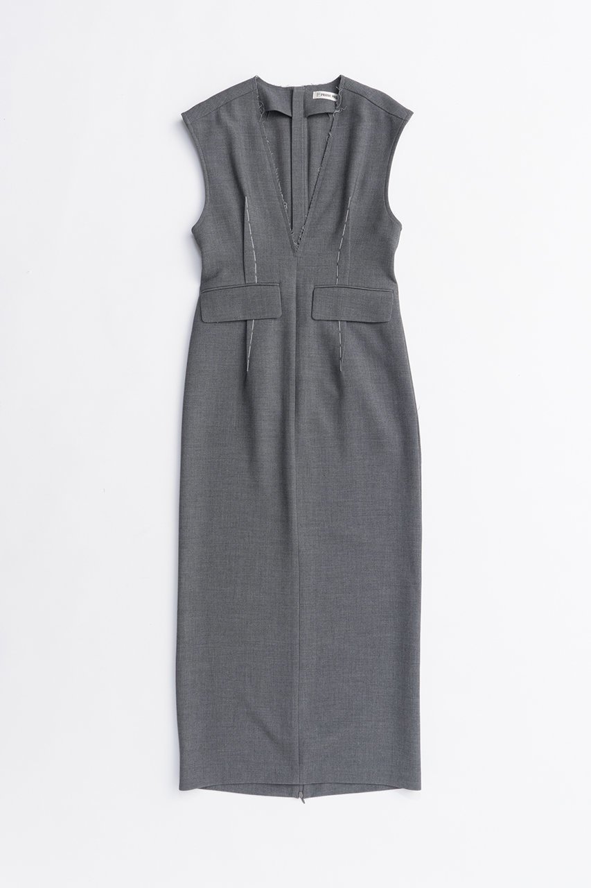 【プランク プロジェクト/PRANK PROJECT】のハンドステッチディープVドレス / Hand-stitched Deep V-neck Dress 人気、トレンドファッション・服の通販 founy(ファニー) 　ファッション　Fashion　レディースファッション　Fashion for Women　ワンピース　Dresses　フォーマル・パーティードレス・結婚式用ドレス　Elegant & Casual Dresses　チュニック　Tunic Tops & Dresses　2025年　2025　2025-2026秋冬・A/W　Autumn/Winter 2025–26 AW25–26　スリット　Slit, Slit Detail　ダブル　Double, Double-Breasted　チュニック　Tunic, Long Top　ドレス　Dress, One-Piece　ハンド　Hand, Handmade　ポケット　Pocket, Pocket Detail　ロング　Long, Long-Length　A/W・秋冬　Autumn/Winter　 other-1|ID: prp329100004622117 ipo3291000000033169455
